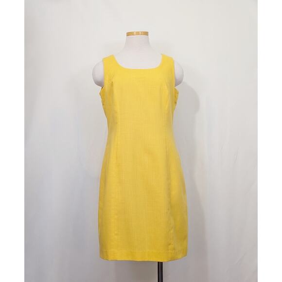 Vintage Dresses & Skirts - Vintage 90s Dress Yellow Sleeveless Lined Misses Size 8 Dress Barn